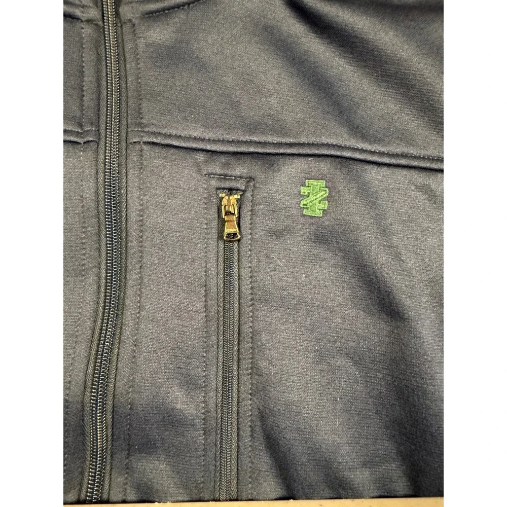 IZOD Advantage Performance Mens Vest Large Blue Full Zip Natural Stretch Pockets
